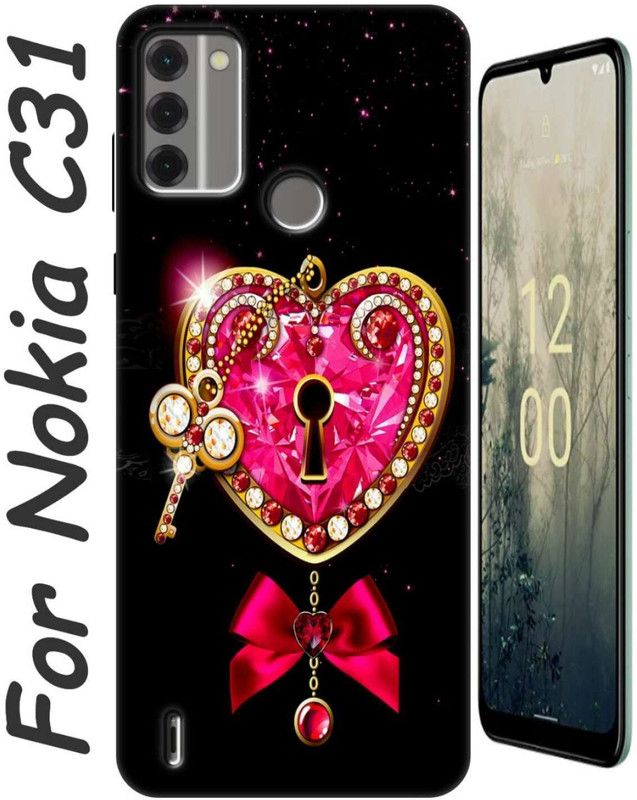 Rockerspot Back Cover for Nokia C31 2769  (Pink, Flexible, Silicon, Pack of: 1)