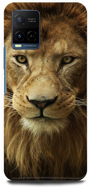 FIKORA Back Cover for Vivo Y21A, V2111, LION, THE, KING, OF, JUNGLE  (Brown, Hard Case, Pack of: 1)