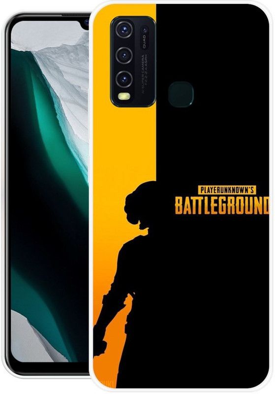 Krtagy Back Cover for Vivo Y50, Vivo Y30  (Black, Yellow, Silicon, Pack of: 1)