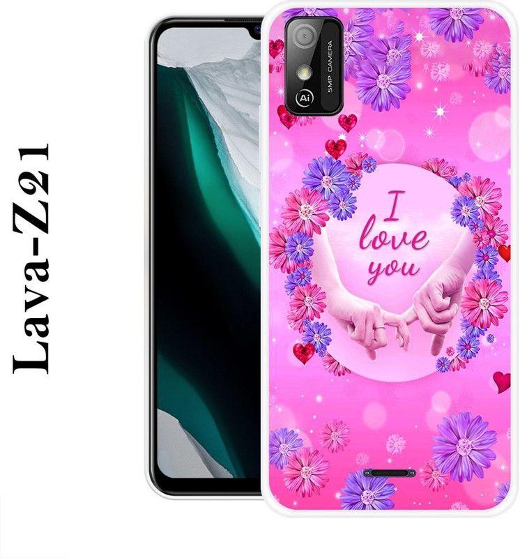 SIMAWAT Back Cover for Lava Z21  (Pink, Purple, Grip Case, Silicon)