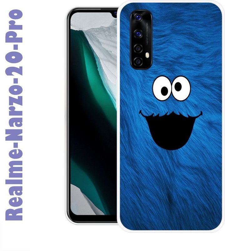 CellWorld Back Cover for Realme Narzo 20 Pro  (Blue, Black, Silicon)