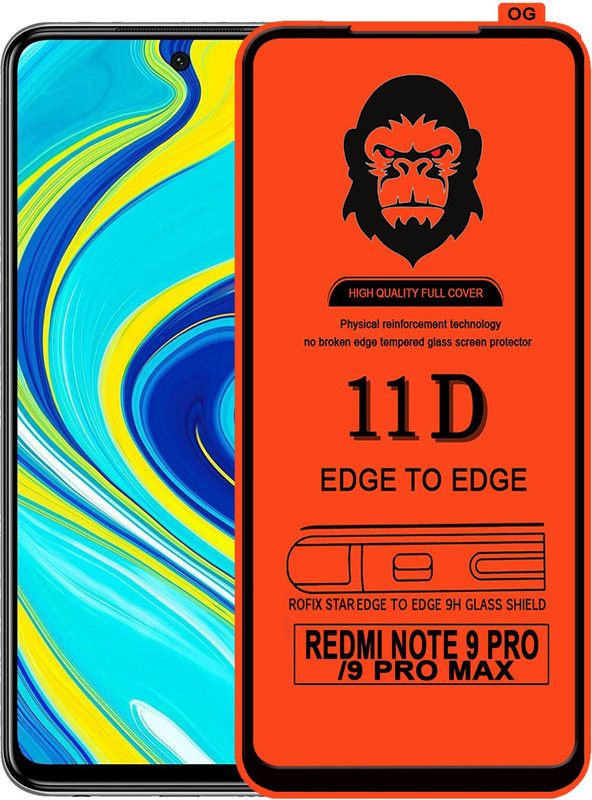 Rofix star Edge To Edge Tempered Glass for REDMI NOTE 9 PRO  (Pack of 1)