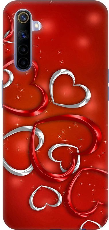 Casotec Back Cover for Realme 6 Pro  (Red, Silver, 3D Case, Pack of: 1)