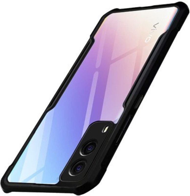 Finaux Back Cover for Vivo V21E  (Black, Pack of: 1)