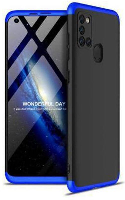 Lilliput Back Cover for Samsung Galaxy A21s  (Blue, Black, Camera Bump Protector, Pack of: 1)