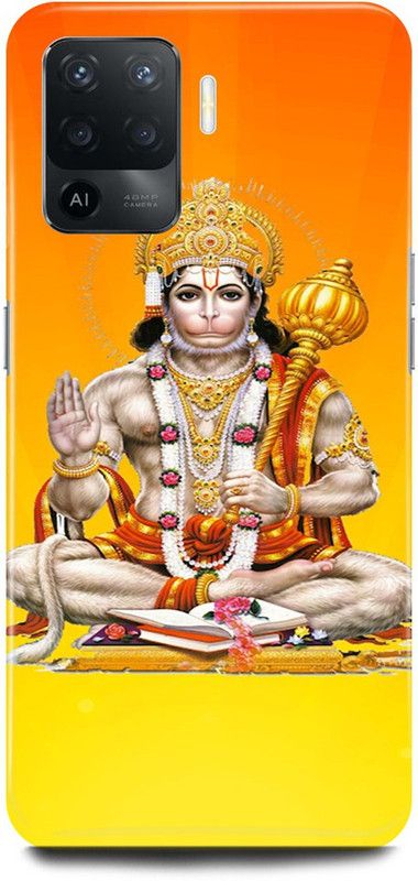 JUGGA Back Cover for OPPO F19 Pro, HANUMAN, JI, MARUTI, BAJRANG, BALI, BALAJI, JAI SHREE RAM  (Yellow, Hard Case, Pack of: 1)