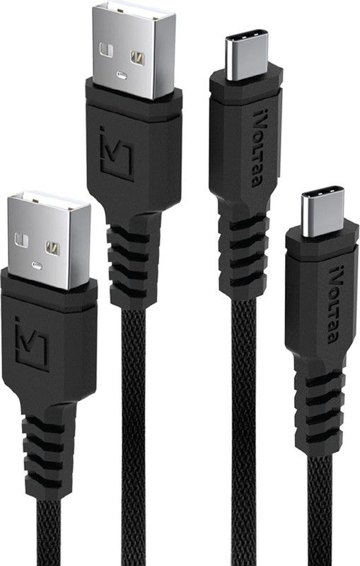 Fishnet Design 1 m USB Type C Cable  (Compatible with All Vivo, Oppo, Samsung, Gionee, Mi, Vivo, One Plus and Boat, Black)