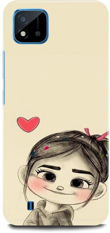 JUGGA Back Cover for Realme C20, RMX3063, GIRL, CUTE, GIRL, LOVELY, GIRL, ANIME, LOVE  (Beige, Hard Case, Pack of: 1)