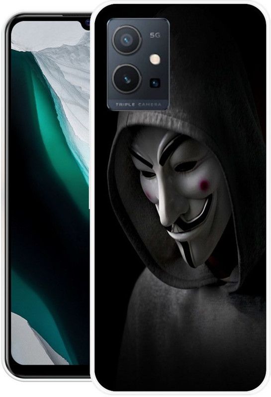 BAILAN Back Cover for VIVO Y75 5G  (Black, White, Silicon)