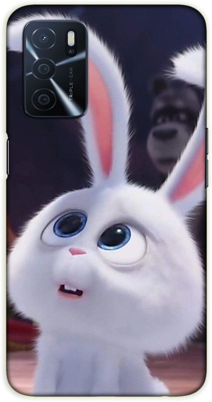 iprinto Back Cover for Oppo A53s 5G, Oppo A16 Cute Rabit Back Cover  (White, Hard Case, Pack of: 1)