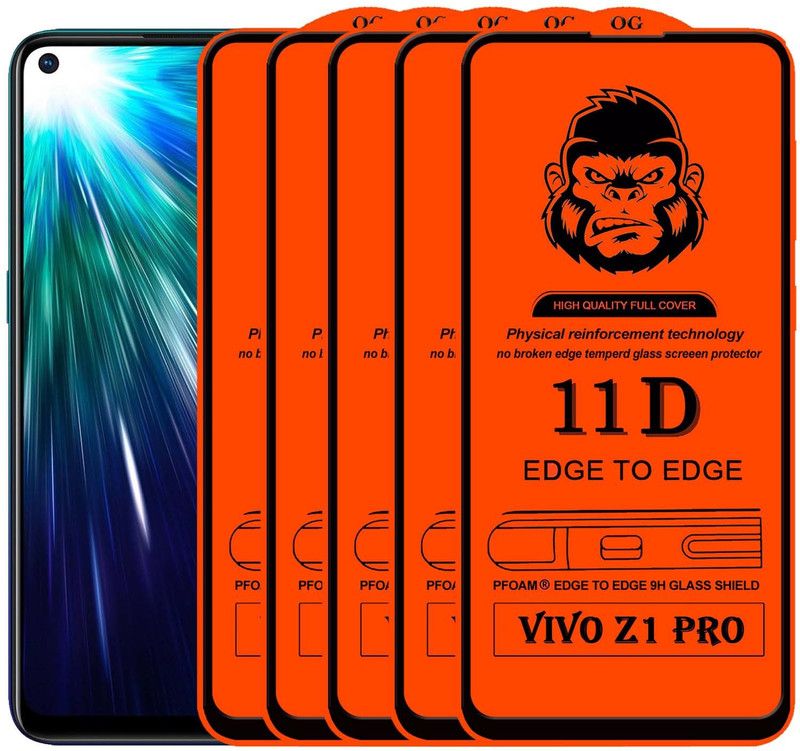 VILLA Edge To Edge Tempered Glass for VIVO Z1 PRO  (Pack of 5)