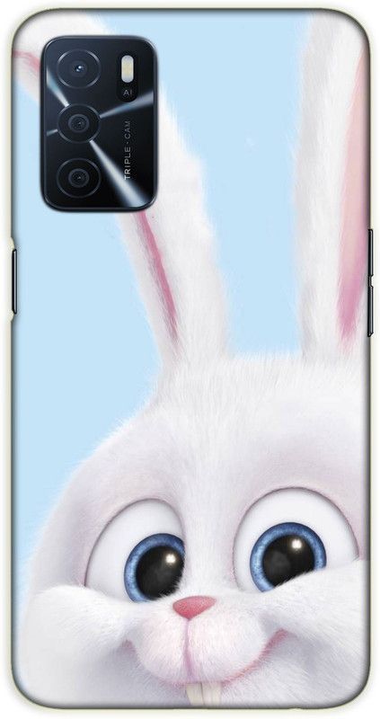 iprinto Back Cover for Oppo A53s 5G, Oppo A16 Cute rabbit Back Cover  (White, Hard Case, Pack of: 1)