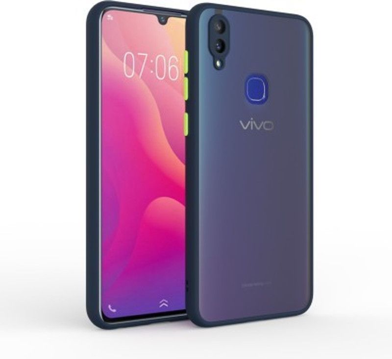 Binzokase Back Cover for Vivo V11  (Blue, Camera Bump Protector, Pack of: 1)