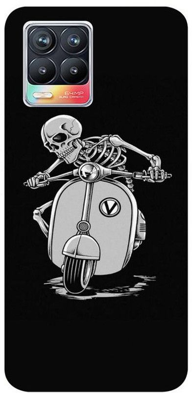 Golden Mask Back Cover for Sky Hawk Back Cover For Realme 8 Scooter With Skeleton  (Multicolor, Waterproof, Silicon, Pack of: 1)