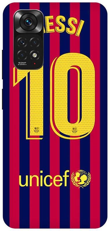THE NARAYANA COLLECTIONS Back Cover for REDMI NOTE 11-MESSI,JERRSY,10,FOOTBALL,SPORTS  (Multicolor, Hard Case, Pack of: 1)