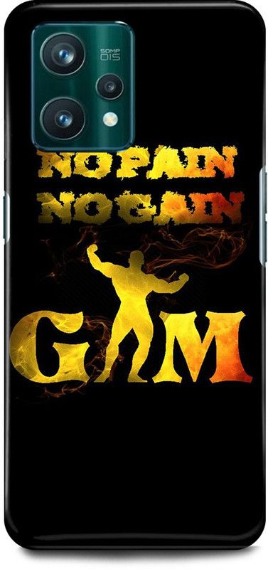 play fast Back Cover for OPPO A76, CPH2375 NO, PAIN, NO, GAIN, GYM, WORKOUT  (Yellow, Hard Case, Pack of: 1)