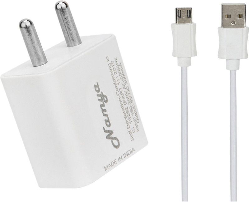 NAMYA 5 W NA 1 A Mobile 2A. FAST CHARGER &SYNC/DATA CABLE FOR COOL__PD MEGA 2.5 D Charger with Detachable Cable  (White, Cable Included)
