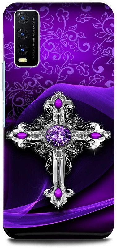 play fast Back Cover for Vivo Y20i, V2027 JESUS, CROSS, GOD, DESIGN, ART, CRISTIANS, GOD  (Purple, Hard Case, Pack of: 1)