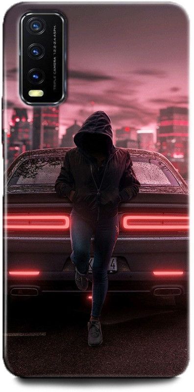 INDICRAFT Back Cover for Vivo Y12G, V2068 GIRL, CAR, HOOD, ANIME, MASK, SPARKS, TEXTURE, ART, GLANCE  (Multicolor, Dual Protection, Pack of: 1)