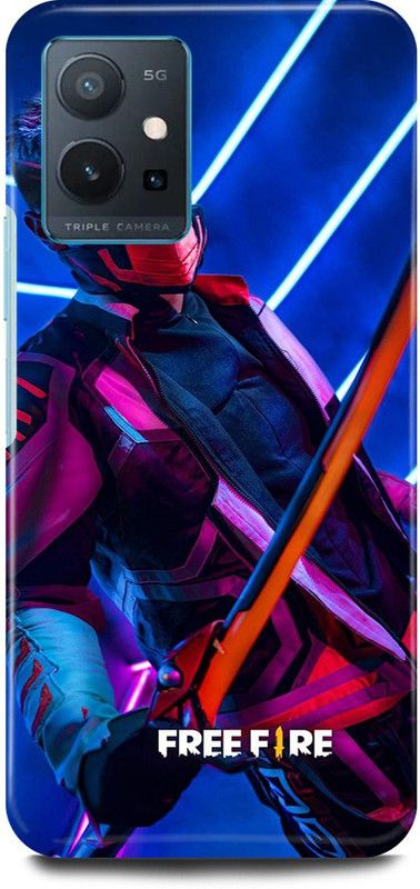 play fast Back Cover for Vivo T1 5G, V2141 FREE, FIRE, GAME, TEAM  (Blue, Hard Case, Pack of: 1)