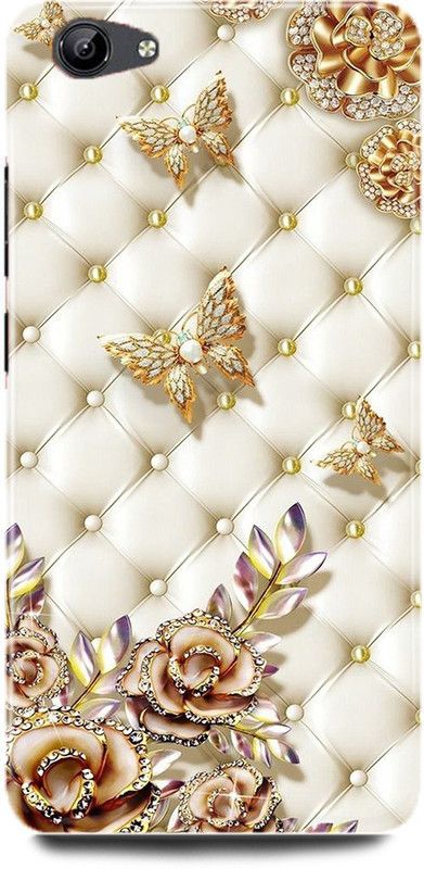 MP ARIES MOBILE COVER Back Cover for Vivo Y55S/Vivo Y55L/1610 Rose Golden Butterfly, Cute Butterfly with Flower, Butterfly, Flowers  (Multicolor, Hard Case, Pack of: 1)