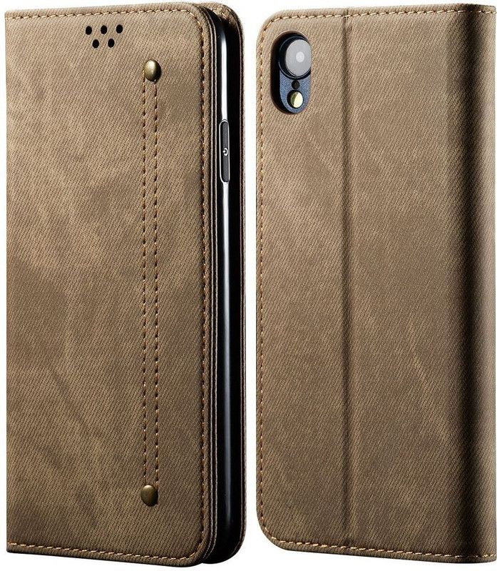 Pirum Wallet Case Cover for Apple iPhone XR (6.1 Inch)  (Khaki, Magnetic Case, Pack of: 1)