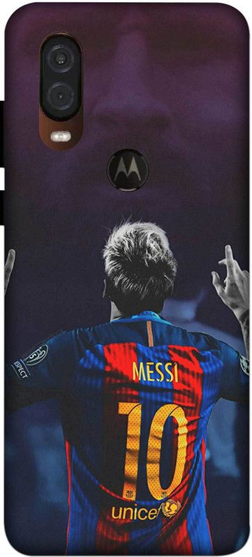 NDCOM Back Cover for Motorola One Vision Lionel Messi Football Printed  (Multicolor, Hard Case, Pack of: 1)