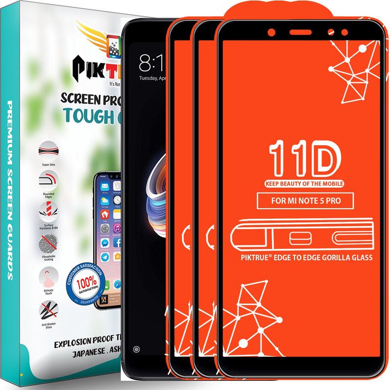 PikTrue Edge To Edge Tempered Glass for Mi Redmi Note 5 Pro  (Pack of 3)