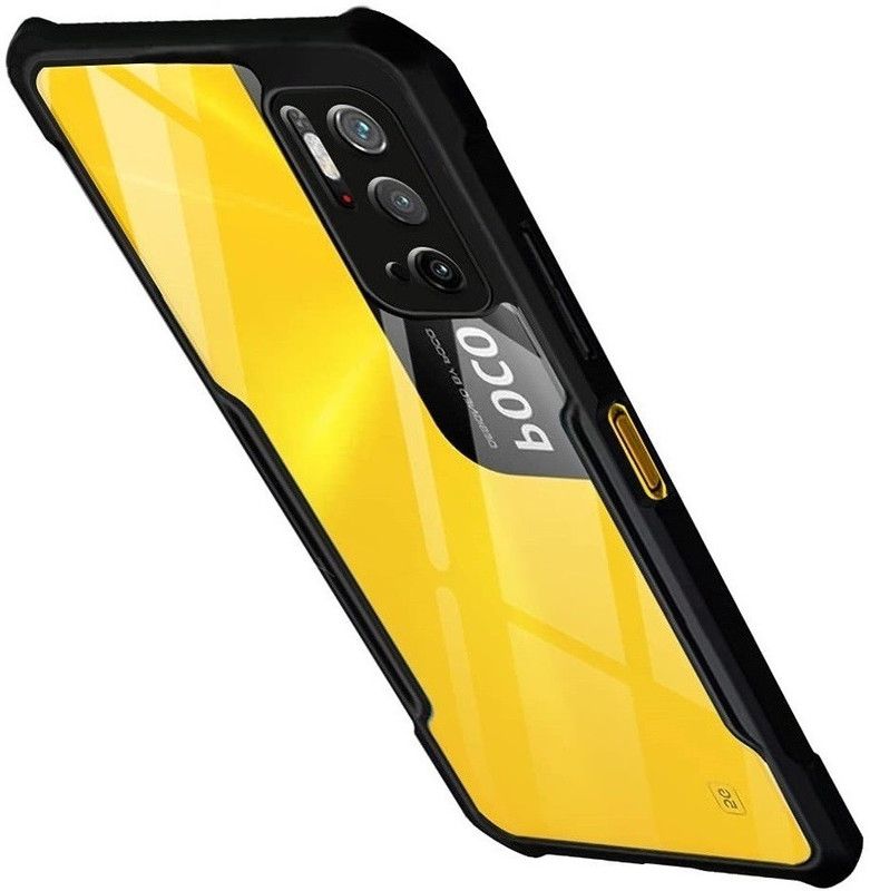 Phone Back Cover Back Cover for Mi POCO M3 Pro 5G  (Black, Transparent, Grip Case)