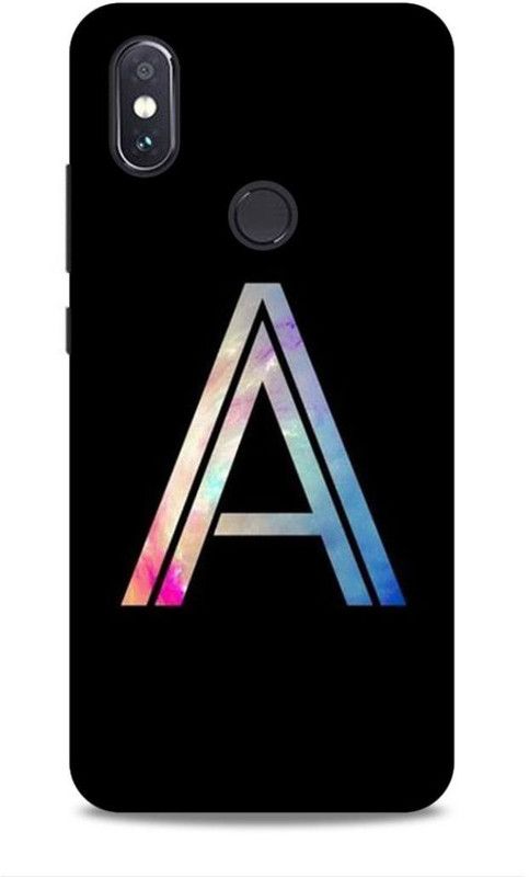 MAPPLE Back Cover for Redmi Mi A2 (A / Letter / Alphabet / Name / Text)  (Black, Hard Case, Pack of: 1)
