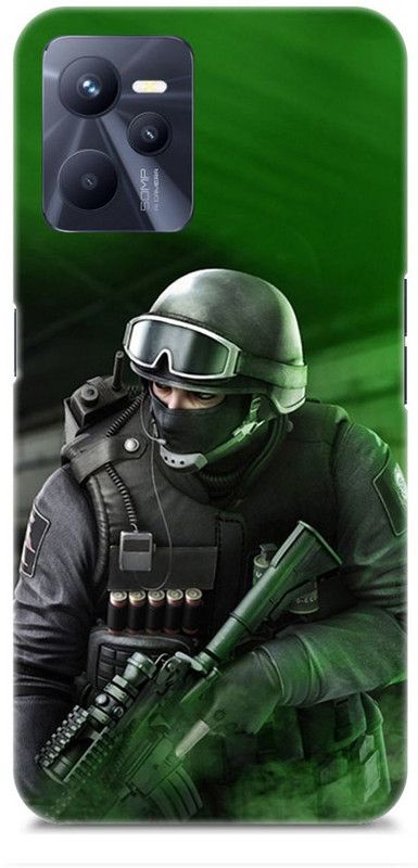 Chiraiyaa Back Cover for realme C35  (Black, Green, Hard Case)