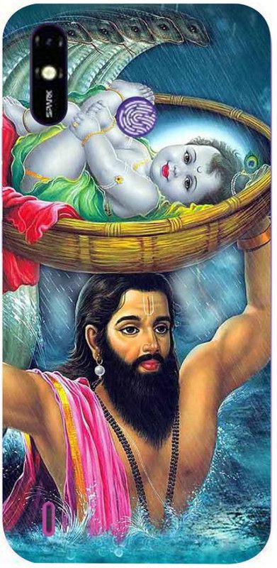 Golden Mask Back Cover for Tecno Spark Go Plus Nand Baba and Bal Krishna  (Multicolor, Waterproof, Silicon, Pack of: 1)