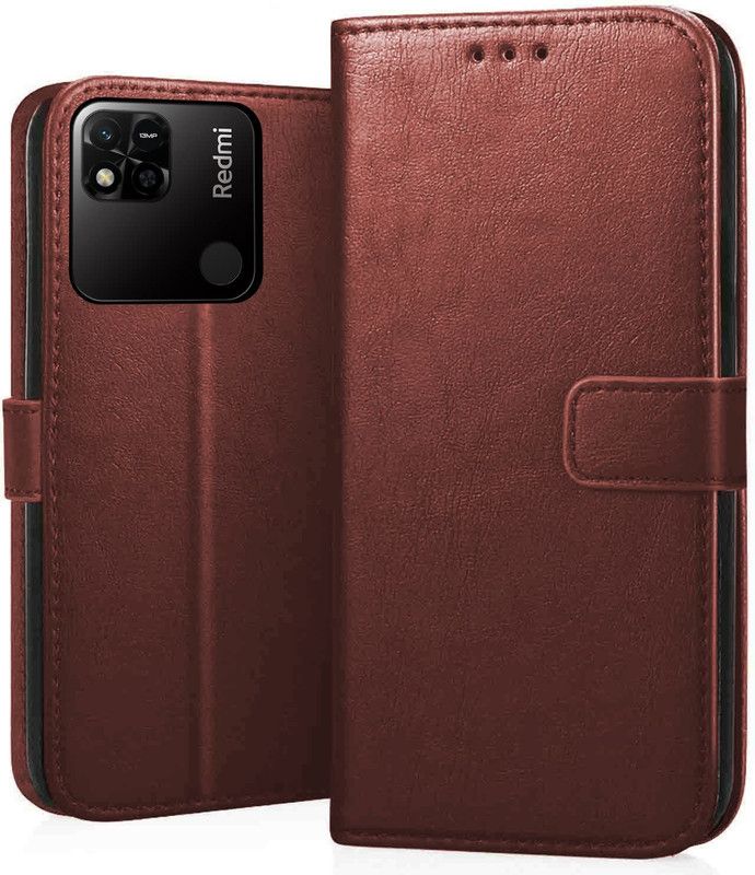 HyBEX Flip Cover for Mi Redmi 10A  (Brown)