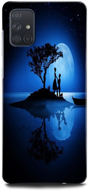ORBIQE Back Cover for Samsung Galaxy A71 GIRL BOY, ANIME, LOVE, TREE, GIRL PURPOSING, MOON  (Multicolor, Hard Case, Pack of: 1)
