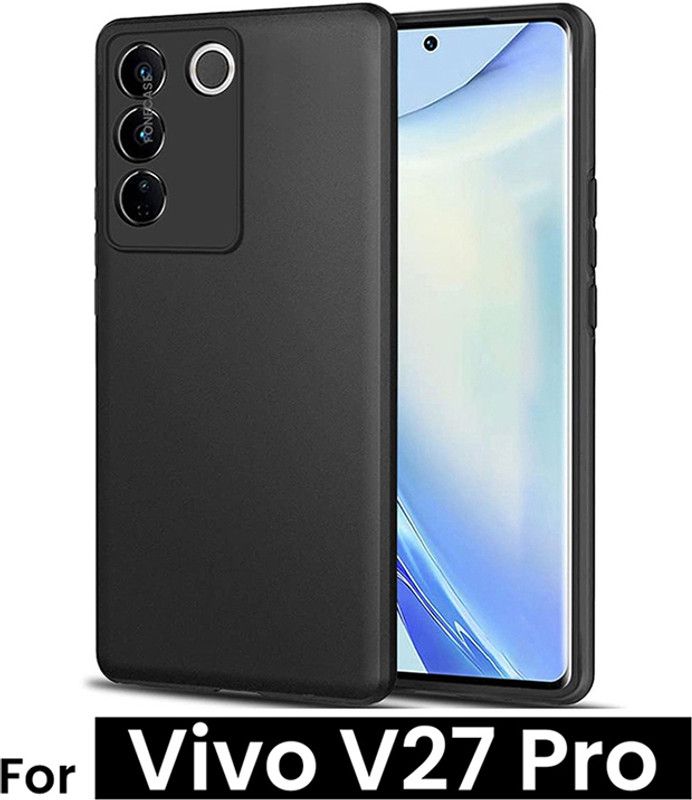 FONECASE Pouch for VIVO V27 PRO (5G), VIVO V27 Pro  (Black, Camera Bump Protector, Silicon, Pack of: 1)