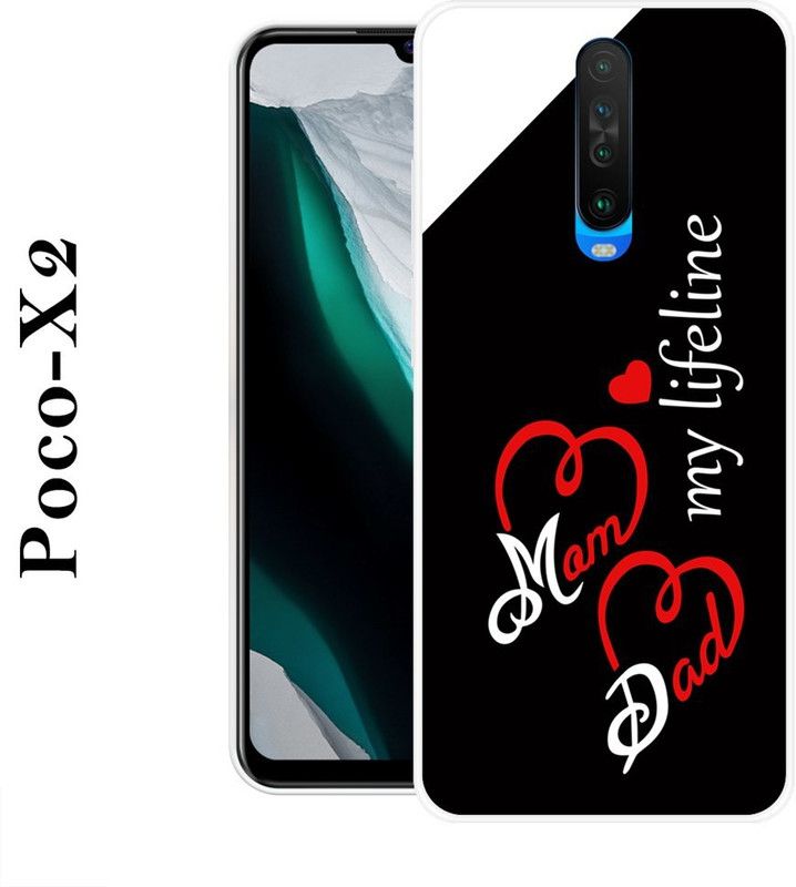 REDFLY Back Cover for Poco X2  (Black, White, Grip Case, Silicon)