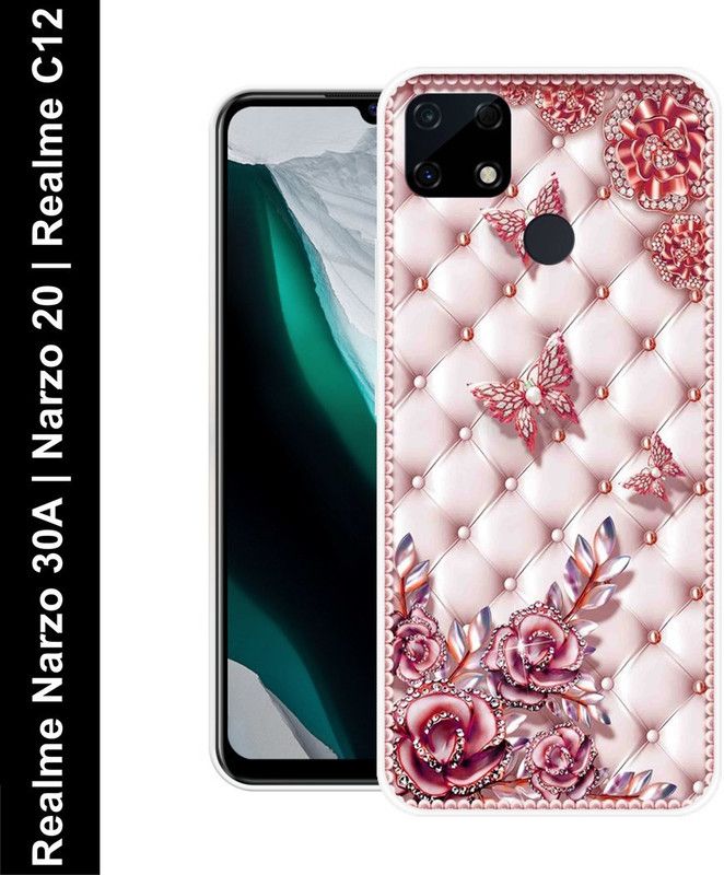 Aabra Back Cover for Realme Narzo 30A, Realme Narzo 20, Realme C12  (White, Flexible, Silicon, Pack of: 1)