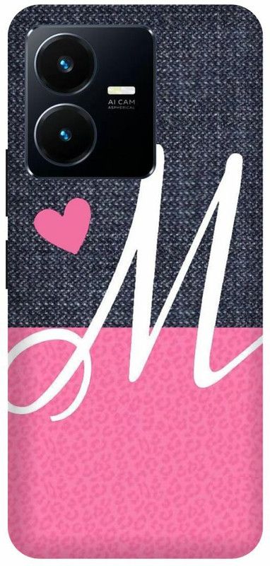 Dimora Back Cover for vivo Y22 ,ALPHABET M LETTER LOVE  (Multicolor, Hard Case, Pack of: 1)