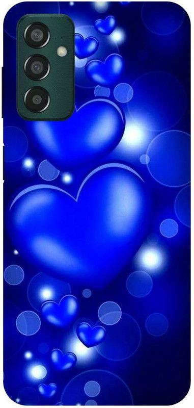 play fast Back Cover for SAMSUNG Galaxy F13, HEARTS, BLUE, HEART, STAR, LOVE  (Blue, Hard Case, Pack of: 1)