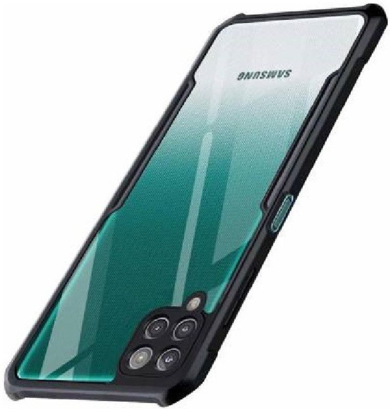 Hydbest Back Cover for Samsung Galaxy M12  (Transparent, Black, Camera Bump Protector, Silicon, Pack of: 1)