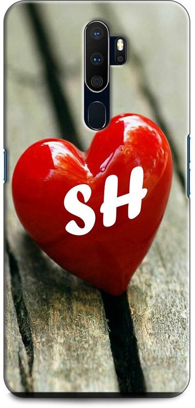 INDICRAFT Back Cover for OPPO A9 2020, CPH1937 S H, S LOVES H, NAME, ALPHABET, SH LOVE, HART, BLUE  (Multicolor, Shock Proof)