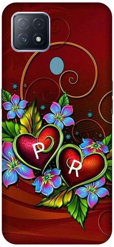 VS PRINT LINK Back Cover for OPPO A15s , CPH2179 ,PR, P LOVES R, PR NAME, PR Love Printed  (Red, Hard Case, Pack of: 1)