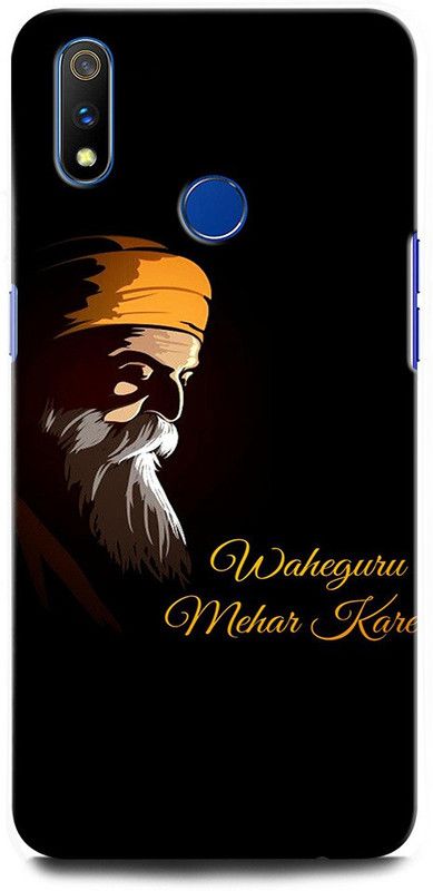 GRAFIQE Back Cover for Realme 3 RMX1825 WAHEGURU, GOD, WAHEGURU MEHAR KARE  (Multicolor, Shock Proof, Pack of: 1)