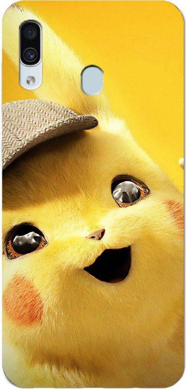 NDCOM Back Cover for Samsung Galaxy A20 Detective Pikachu Printed  (Multicolor, Hard Case, Pack of: 1)