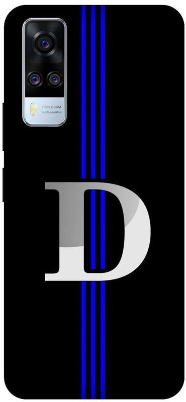 KARJUN Back Cover for Vivo Y31, D text Black Printed  (Multicolor, Hard Case, Pack of: 1)
