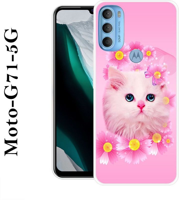 LOVETHINK Back Cover for Motorola Moto G71 5G  (Pink, Yellow, Grip Case, Silicon)