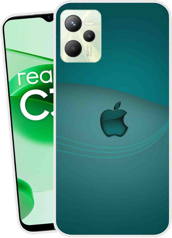Mkprint Book Cover for RealmeC35  (Blue, Green, Flexible, Silicon)
