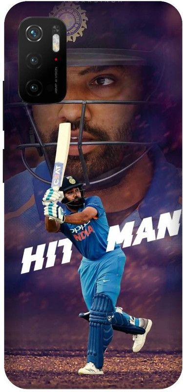 UMPRINT Back Cover for Redmi Note 10T 5G Rohit Sharma Indian Cricketer Printed Back Cover  (Multicolor, Hard Case, Pack of: 1)