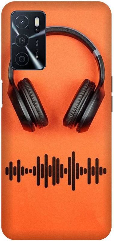 VS PRINT LINK Back Cover for OPPO A16 \ CPH2269 \ Music Headphone,Printed Back cover  (Orange, Hard Case, Pack of: 1)