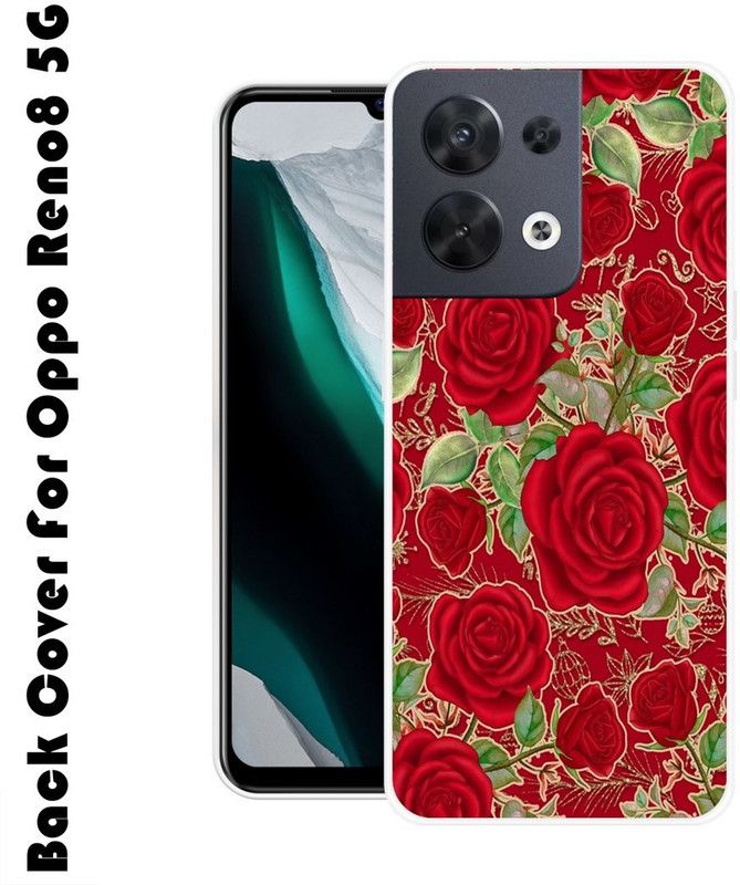 INDIALAND Back Cover for Oppo Reno8 5G  (Red, Green, Silicon, Pack of: 1)